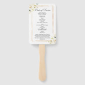 Funeral Order of Service|White Floral Set of Fans Handwaaier (Achterkant)