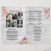 Funeral Order Service Celebration of Life Paars Flyer (Achterkant)