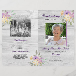 Funeral Order Service Celebration of Life Paars Flyer