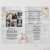 Funeral Order Service Celebration of Life Paars Flyer (Achterkant)
