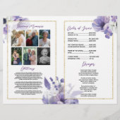 Funeral Order Service Celebration of Life Paars Flyer (Achterkant)