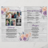 Funeral Order Service Celebration of Life Paars Flyer (Achterkant)