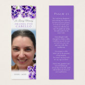 Funeral paars sky flower gedicht bladwijzer mini visitekaartjes (Voorkant /achterkant)
