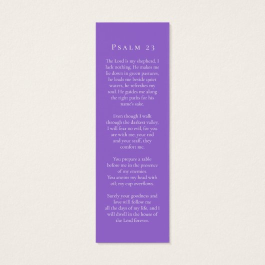 Funeral paars sky flower gedicht bladwijzer mini visitekaartjes (Achterkant)