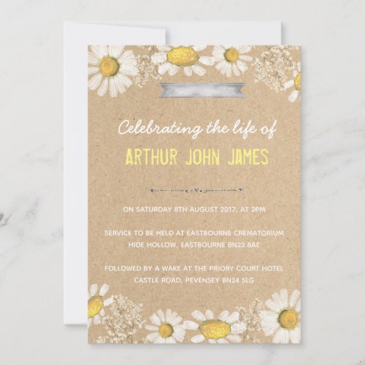 Funeral party-uitnodiging kaart (Voorkant)