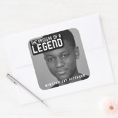 Funeral pass of a legende modern text mono vierkante sticker (Envelop)