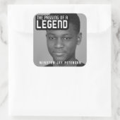 Funeral pass of a legende modern text mono vierkante sticker (Tas)