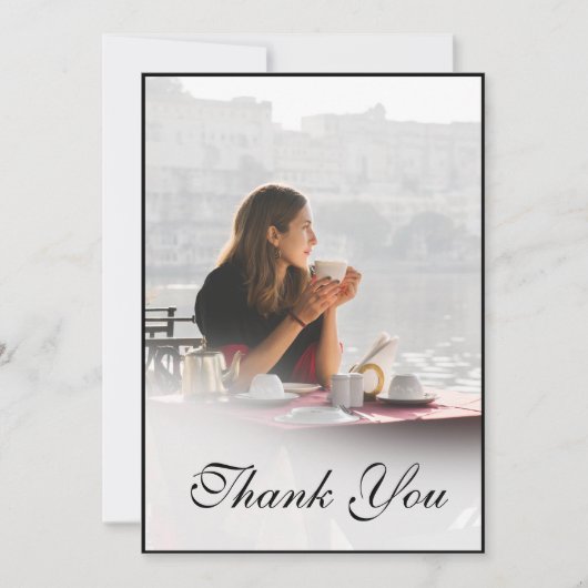 Funeral Personal foto Simple Elegant Hartelijk dan Bedankkaart (Voorkant)