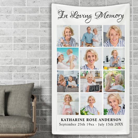 Funeral Personalized 12 Afbeelding Memorial Spandoek