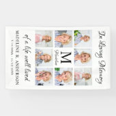 Funeral Personalized 8 Photo Collage Memorial Spandoek (Horizontaal)