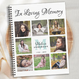Funeral Personalized 8 Photo Memorial Guest Book Notitieboek