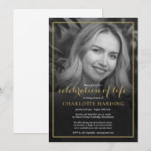 Funeral Photo Black and White Celebration of Life Kaart (Voorkant / Achterkant)