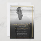 Funeral Photo Black and White Celebration of Life Kaart (Voorkant)