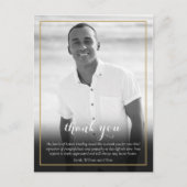 Funeral Photo Black and White Elegant Hartelijk da Briefkaart (Voorkant)