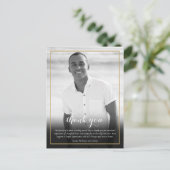 Funeral Photo Black and White Elegant Hartelijk da Briefkaart (Staand voorkant)