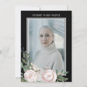 Funeral Photo Black Floral Memorial Prayer Card Bedankkaart (Achterkant)