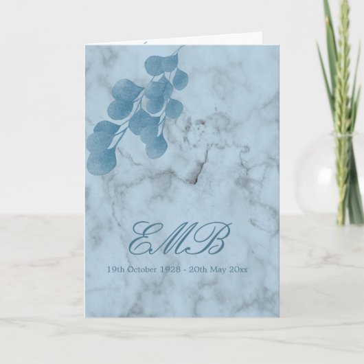 Funeral Photo Blue Eucalyptus Celebration of Life (Voorkant)