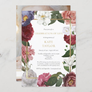 Funeral Photo Celebration of Life Floral Kaart