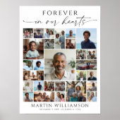 Funeral Photo Collage Forever In Our Hearts Poster (Voorkant)