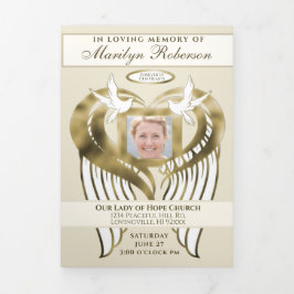 Funeral Photo Collage met servicevolgorde Drieluik Programma