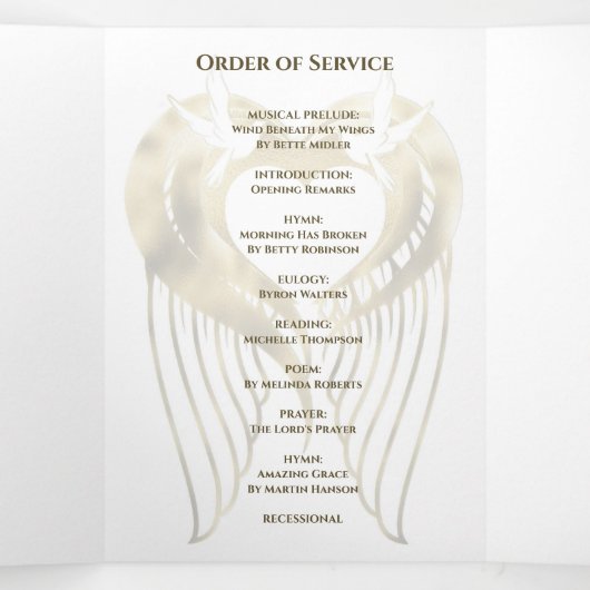 Funeral Photo Collage met servicevolgorde Drieluik Programma (Binnenkant midden)