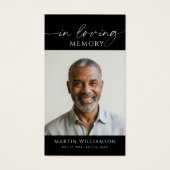 Funeral Photo Cross Elegant Prayer Card Visitekaartje (Voorkant)