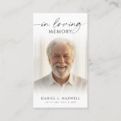 Funeral Photo Cross In Loving Memory Prayer Card Visitekaartje (Voorkant)