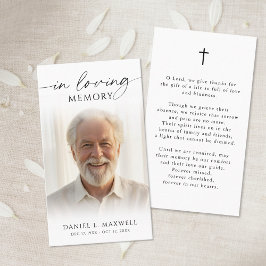 Funeral Photo Cross In Loving Memory Prayer Card Visitekaartje