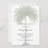 Funeral Photo Elegant Palm Tree Green Foliage Kaart (Voorkant)