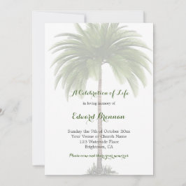 Funeral Photo Elegant Palm Tree Green Foliage Kaart