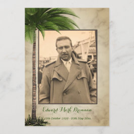 Funeral Photo Elegant Palm Tree Green Foliage Kaart