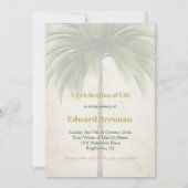 Funeral Photo Elegant Palm Tree Marble Kaart (Voorkant)