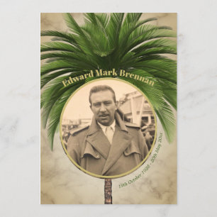 Funeral Photo Elegant Palm Tree Marble Kaart