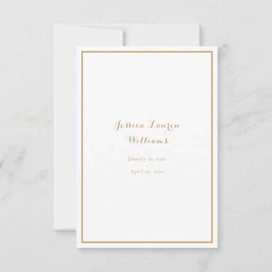 Funeral Photo Elegant Script Bedankkaart (Achterkant)