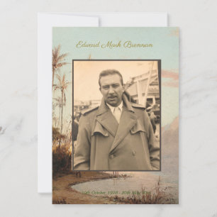 Funeral Photo Elegant Tropical Island Palm Trees Kaart