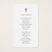 Funeral Photo Forever Hearts Cross Prayer Card Visitekaartje (Achterkant)