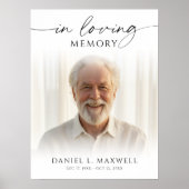 Funeral Photo In Loving Memory Welcome Sign Poster (Voorkant)