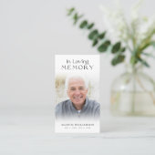 Funeral Photo Loving Memory Prayer Kaart Visitekaartje (Staand voorkant)