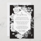 Funeral Photo Memorial Floral Black Poem Card Kaart (Achterkant)