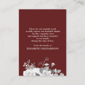 Funeral Photo Memorial Floral Red Hartelijk dank Informatiekaartje (Achterkant)