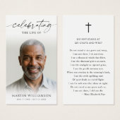 Funeral Photo Poem Prayer Card Visitekaartje (Voorkant /achterkant)