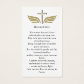 Funeral Photo Prayer for Pilot Modern Aviation Visitekaartje (Achterkant)