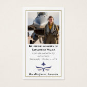 Funeral Photo Prayer for Pilot Modern Aviation Visitekaartje (Voorkant)