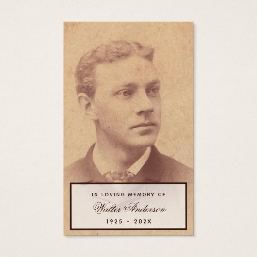 Funeral  Photo Script Memorial Prayer Kaart (Voorkant)