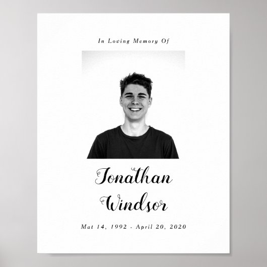 Funeral Photo Sign, Celebration of Life Sign Poster (Voorkant)