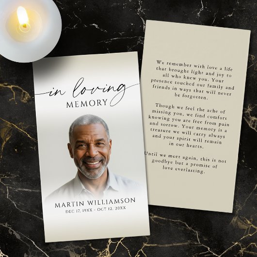 Funeral Photo Sympathy Memorial Prayer Card Visitekaartje