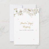 Funeral Photo White Blossom Floral Bedankkaart (Achterkant)