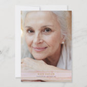 Funeral Pink Marble Photo Celebration of Life Kaart (Achterkant)
