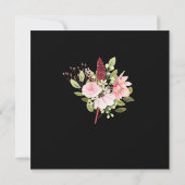Funeral Pink Paars Floral Black Background Kaart (Achterkant)