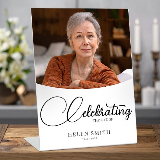 Funeral Poster Celebration of Life for Mom Reclamebord Met Voetstuk